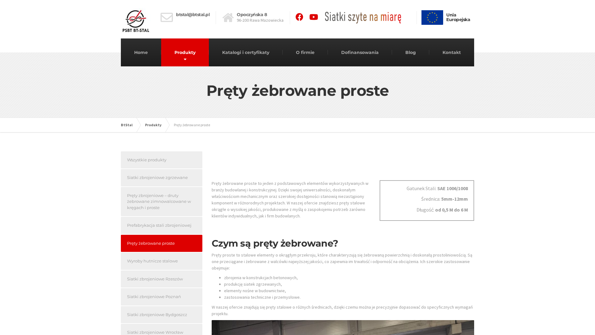 Czym różnią się pręty żebrowane pod względem klasy stali, średnicy i zastosowania?