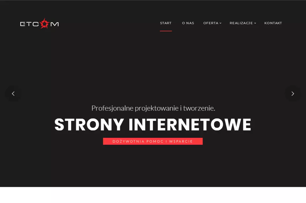 Projektowanie i tworzenie stron www ETCOM – agencja interaktywna