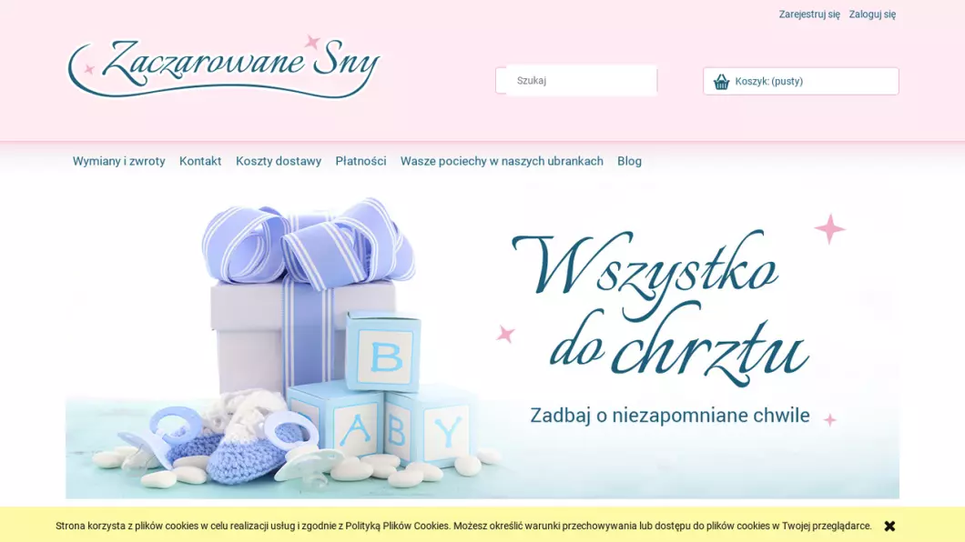 Ubranka, komplety do chrztu | Zaczarowane Sny